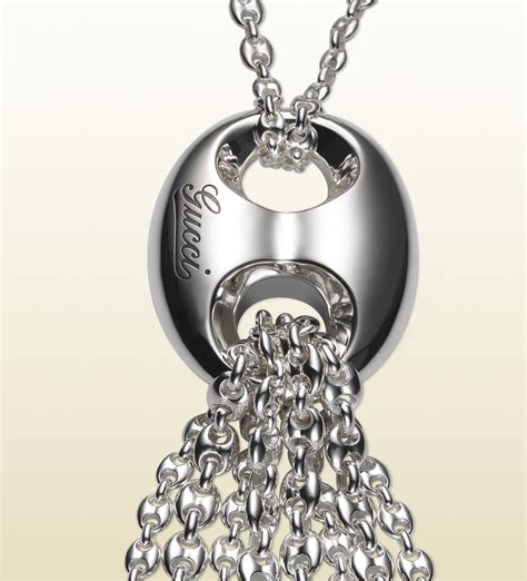 is gucci italian jewelry sterling silver|Gucci pendant necklace silver.